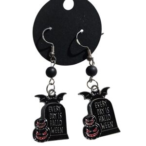 Everyday Is Halloween Tombstone Dangle Earrings